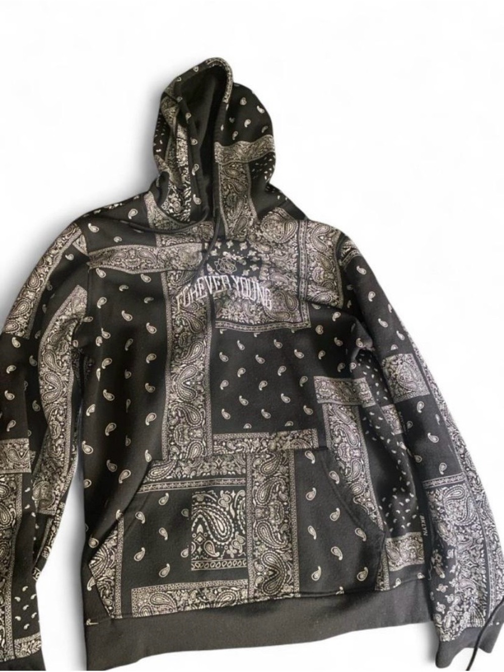 Brooklyn Cloth Black Paisley Patchwork Hoodie